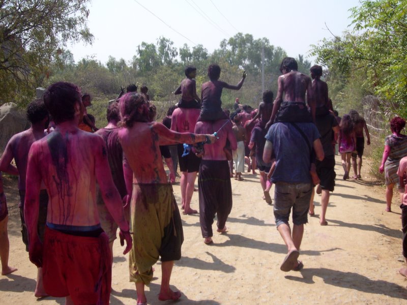 Local kids enjoyed being carried around on the shoulders of the children of Israel.